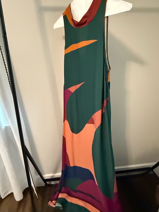 Anthropologie Dresses & Skirts - Anthropologie Forest Green Maxi Dress with Orange, Plum and Pink Accents